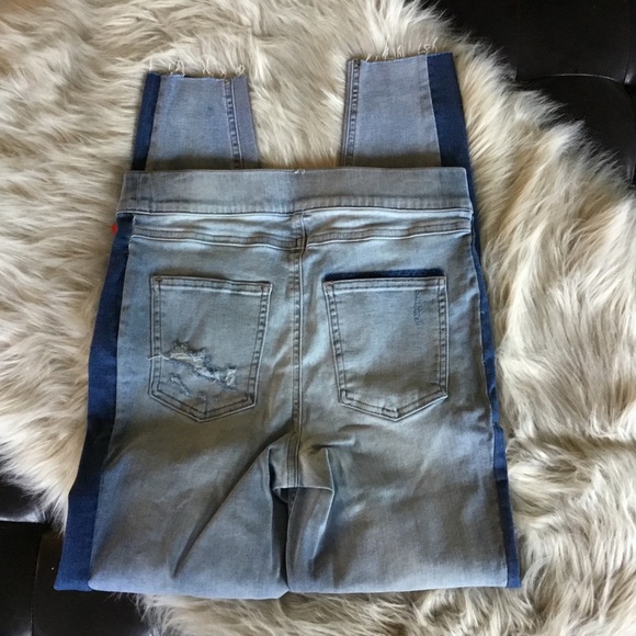 Spanx Side Stripe Distressed Skinny Jean Medium - Picture 3 of 6
